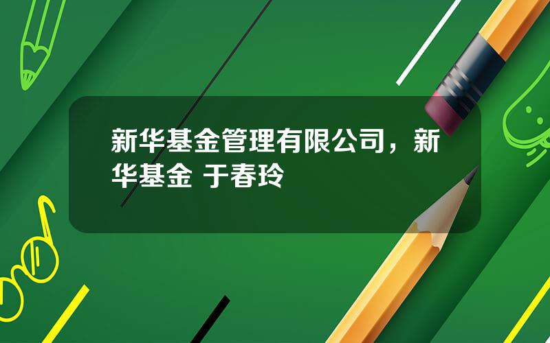 新华基金管理有限公司，新华基金 于春玲